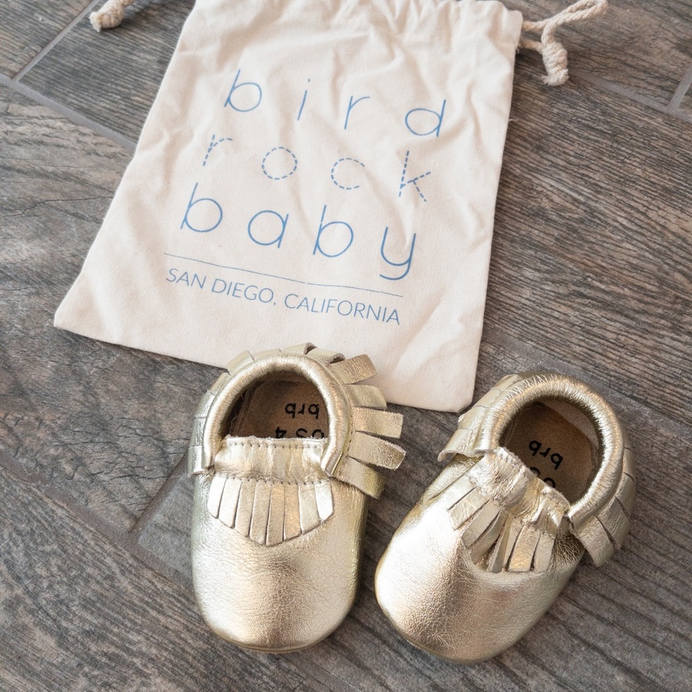 Bird Rock Baby Gold Moccasins
